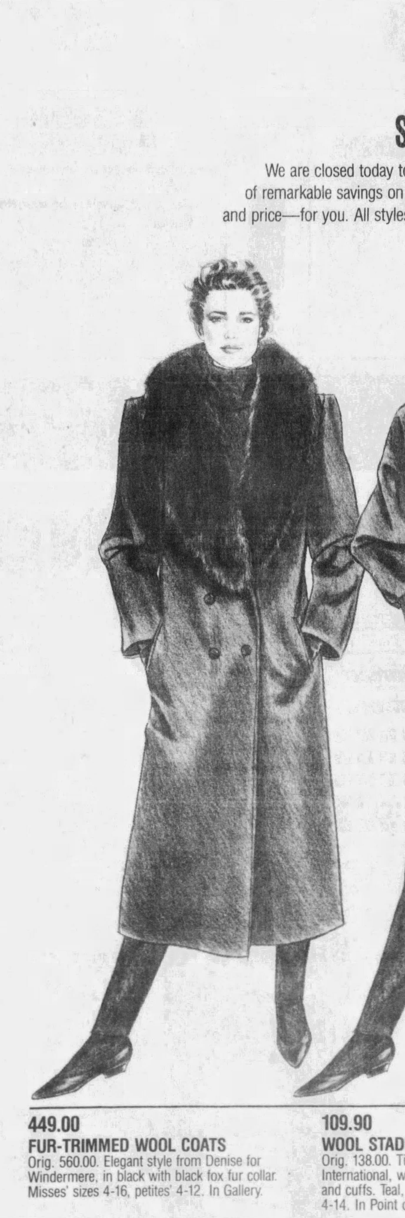 Vintage 1980s Mohair + Fur Coat - Rare Pastel Pink Blue Cream Plaid Designer Belted Coat w Blue Fox Collar Size M to L