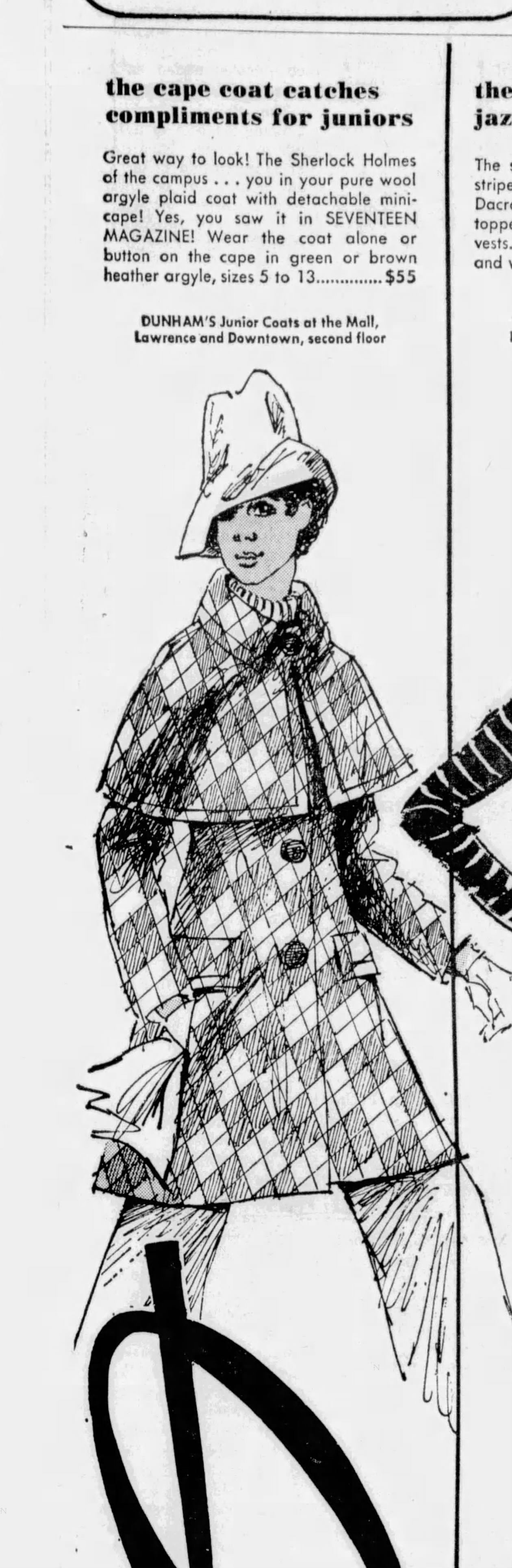 Vintage 1960s Designer Coat w Cape - RARE Sherlock Holmes Black Red Houndstooth Plaid Wool + Large Cloak Coat Size S to M