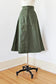 1970s A-line Skirt - 70s Cotton Twill Military OG-107 Inspired Skirt Olive Green Deadstock w Pockets Pick Your Size!