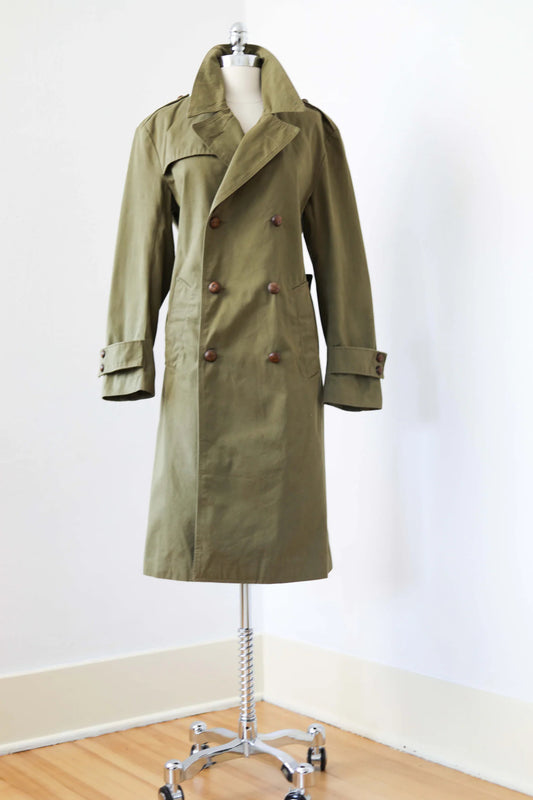 RESERVED for Upulie! Vintage 1940s WWII Sailor Pants + 1970s Spanish olive green trench coat
