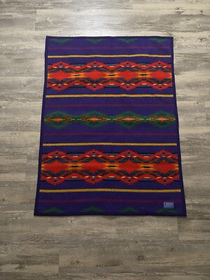 Vintage Pre-1972 Pendleton Hooded Blanket Coat - RARE Reversible Wool "Beaver State" Fringed Coat Size S to M