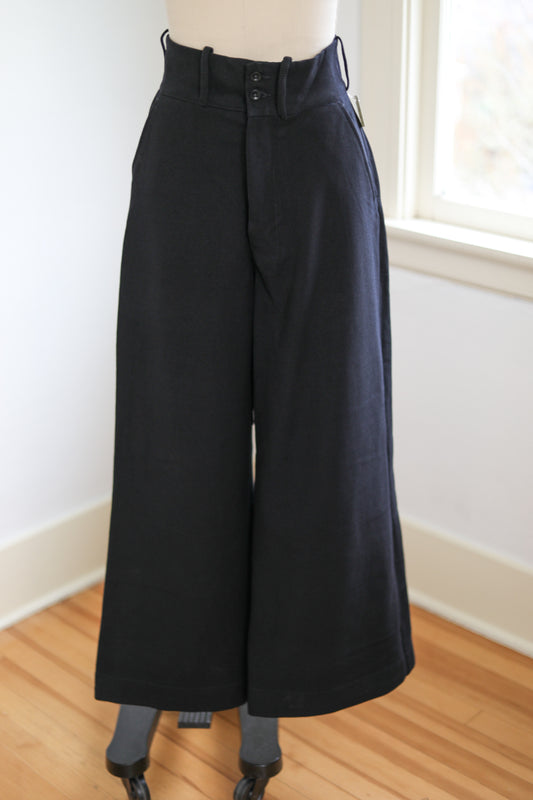Vintage 1940s Rare British Navy Military Wool Twill Sailor Pants w Mega Wide Legs - Choose Your Size