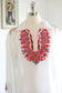 Vintage 1970s Blouse - Hungarian Embroidered + Smocked Sheer Folkloric Top Size M to L