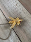 Vintage Red-Eyed Gold Fly Stick Pin - Fun Golden Bee Stickpin w Safety