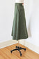 1970s A-line Skirt - Cotton Twill Military Inspired Olive Green Deadstock w Pockets - Choose Yours