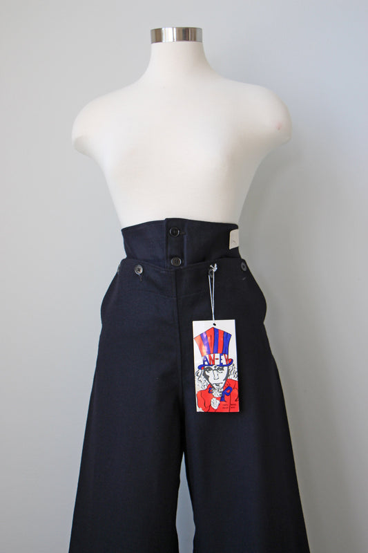 Vintage 1940s WWII Royal Australian Deadstock Navy Wool Twill Sailor Pants w Mega Belled Hems in XS - S - M - L - Rare and Amazing! My