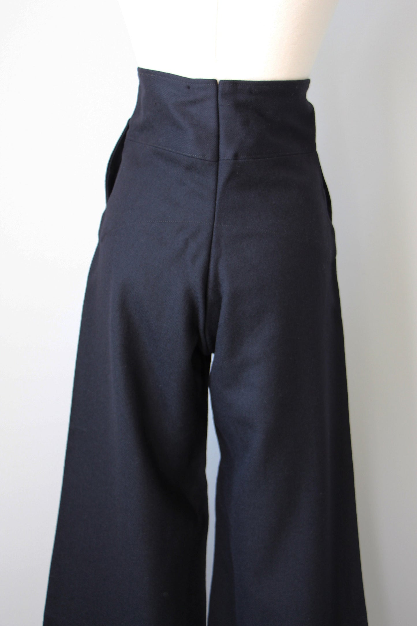 Vintage 1940s WWII Royal Australian Deadstock Navy Wool Twill Sailor Pants w Mega Belled Hems in XS - S - M - L - XL - Rare and Amazing!