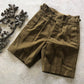 Vintage 1950s New Zealand Army Olive Green Wool Side Button High Waist Field Shorts for Adventures - Range of Sizes!