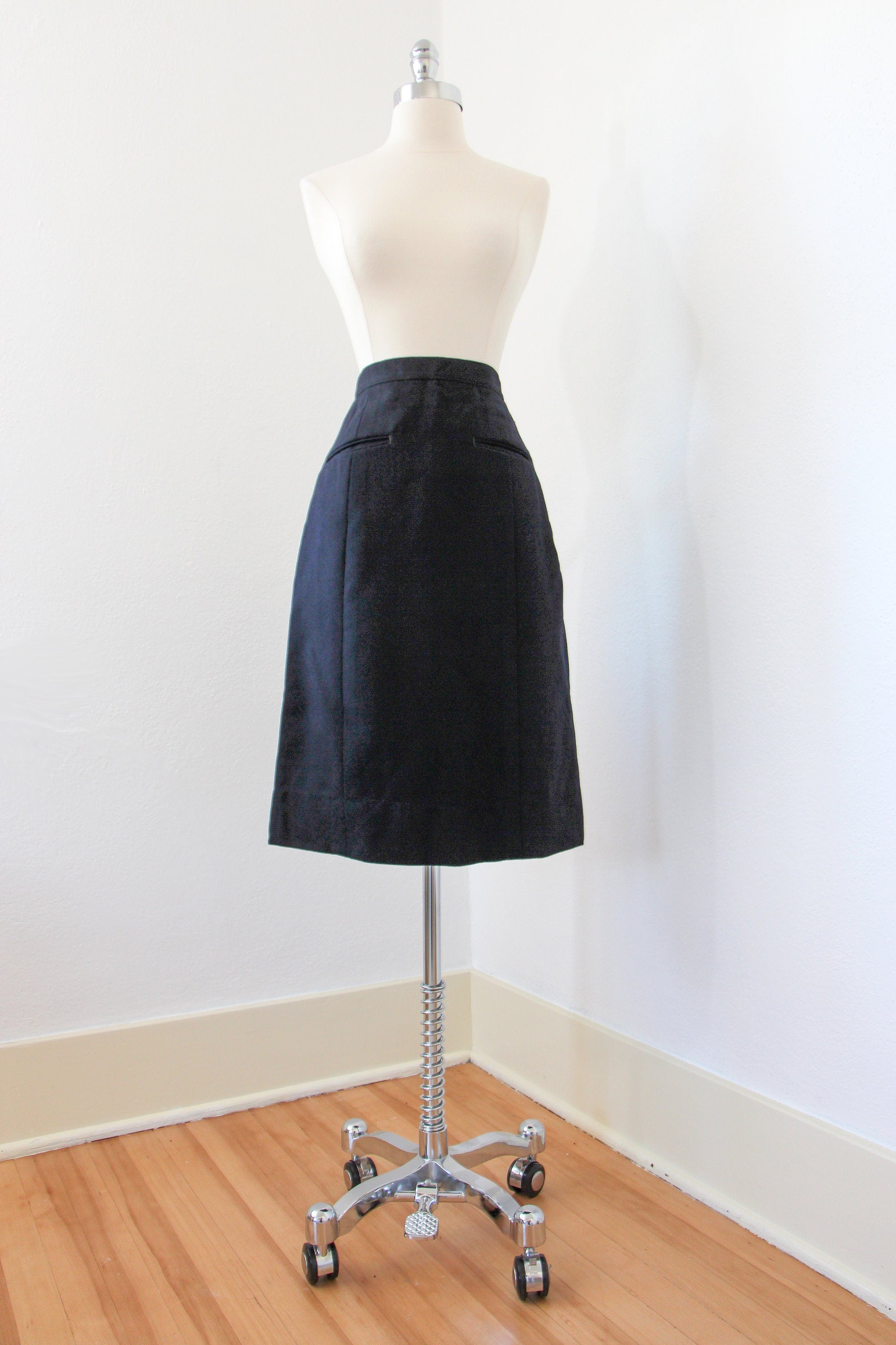 RARE 1950s Vintage British Navy Skirt - Ideal A-line Wool Blue Naval U ...