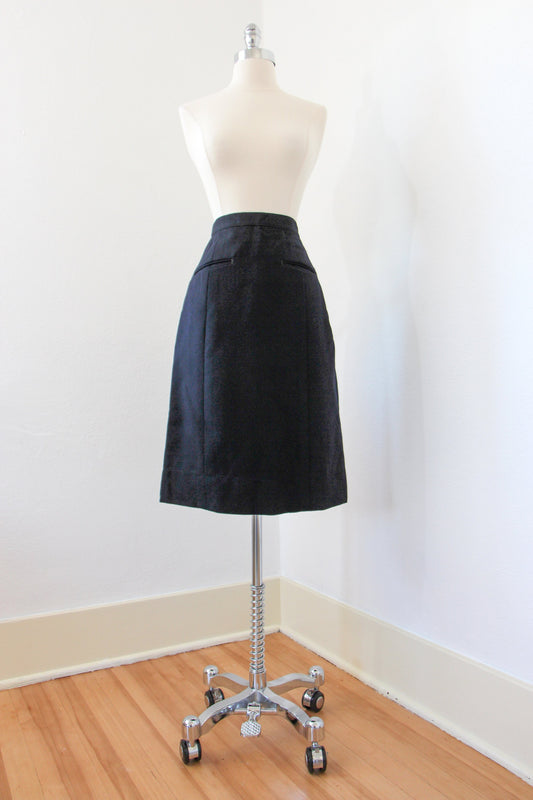 RARE 1950s Vintage British Navy Skirt - Ideal A-line Wool Blue Naval Uniform Skirt Deadstock w Pockets - XS - Choose Your Size
