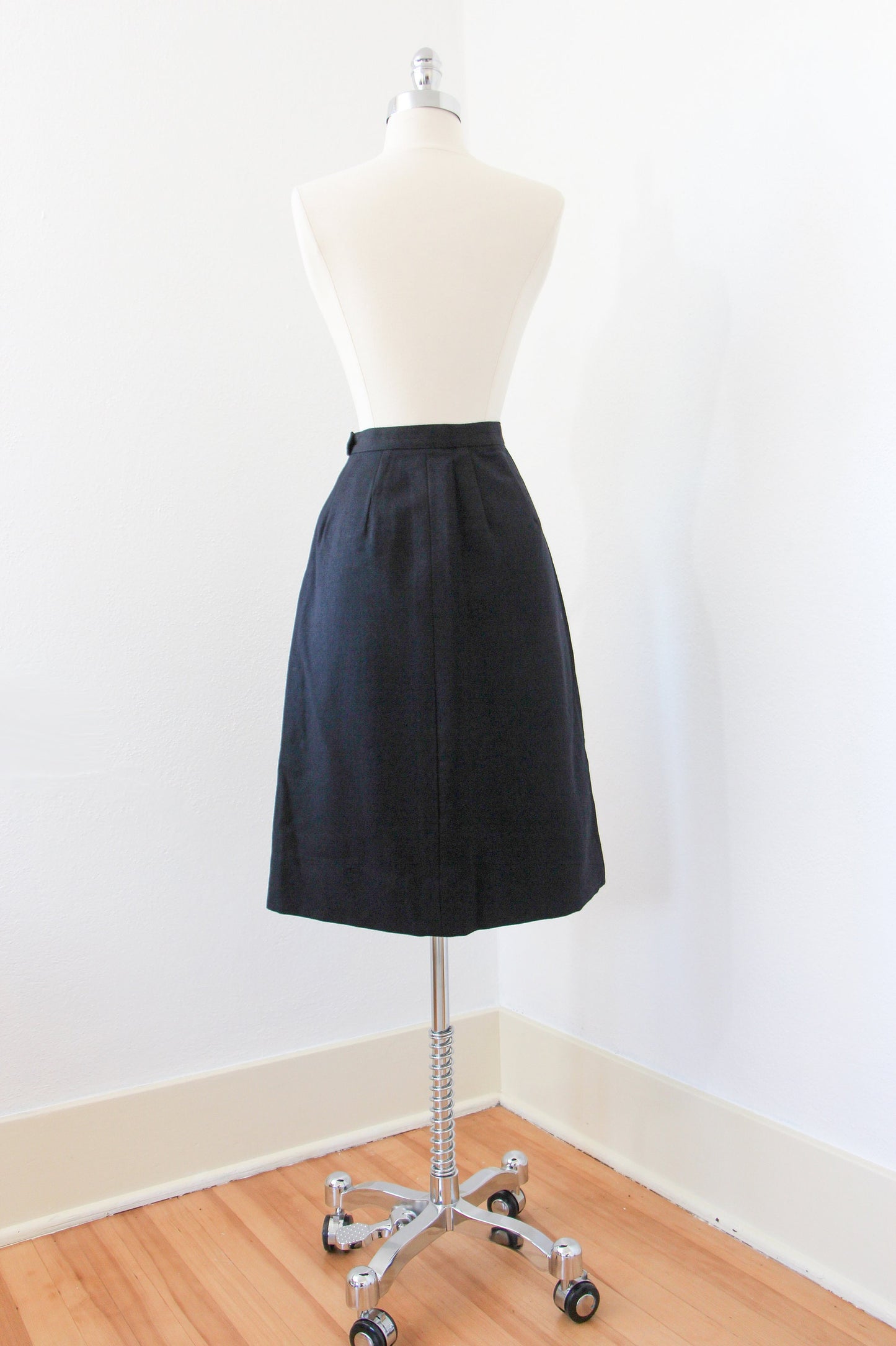 RARE 1950s Vintage British Navy Skirt - Ideal A-line Wool Blue Naval Uniform Skirt Deadstock w Pockets - XS - Choose Your Size