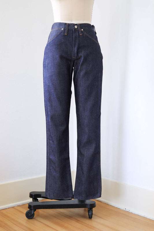 1960s Denim Jeans - DEADSTOCK Vintage 60s Stephens Brand Indigo Tapered Leg Western Cowboy Trousers - Choose Your Pair!