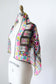 1940s Rare Chiffon Scarf - 40s HUGE Novelty Print Sequined Scarf Wrap One Size Fits All
